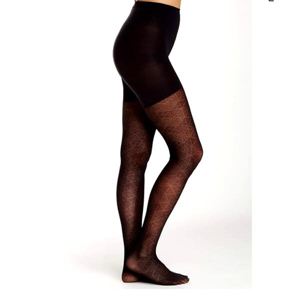 Star Power Spanx Center Stage Patterned Shaping Tights Nouveau Backdrop Black A - Picture 2 of 8